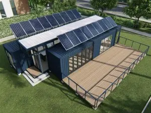 High Quality Spray Foam Insulated Modular Prefabricated Shipping Container House by Solar Panel