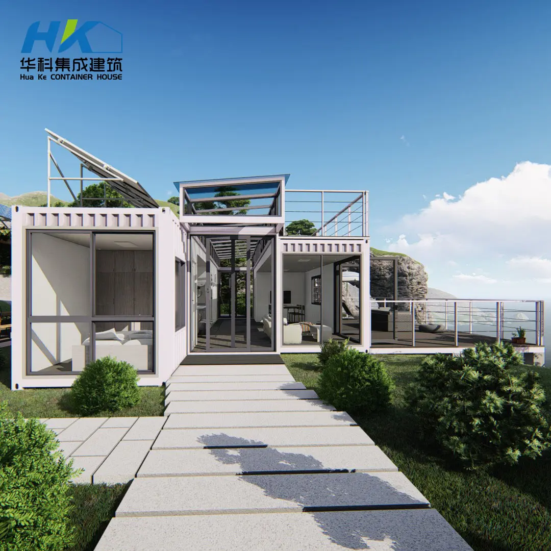 New Arrival China Living Container Homes - Modern luxury two bedrooms container house powered by solar panel . – HK prefab