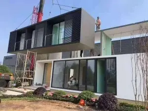Steel frame modualr modern design prefabricated house .