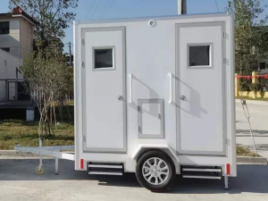 Smart Way-transportable Prefab Mobile Fiberglass Trailer Toilet
